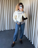 Gömlek Detaylı Sweat S4057 (Ekru)