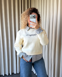 Gömlek Detaylı Sweat S4057 (Ekru)