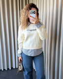 Gömlek Detaylı Sweat S4057 (Ekru)